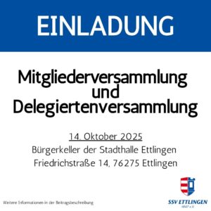 Mehr über den Artikel erfahren Einladung zur Mitgliederversammlung und Delegiertenversammlung