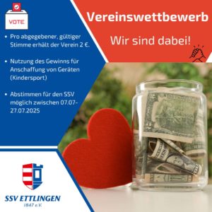 Mehr über den Artikel erfahren Vereinswettbewerb der Volksbank Ettlingen 2025 – Jetzt mitmachen und die SSV unterstützen!